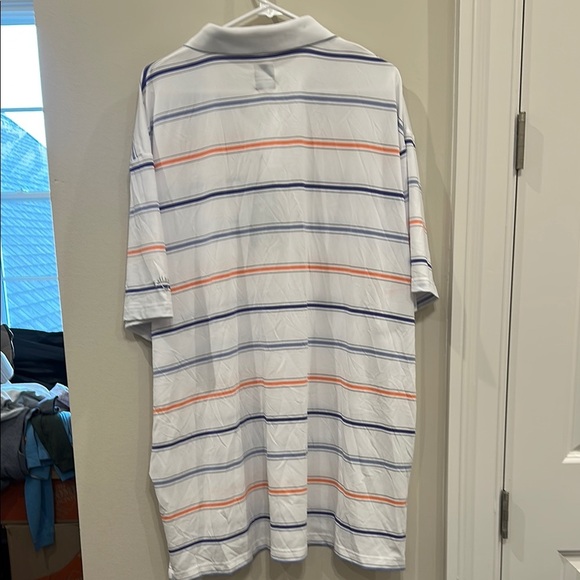 Men's Striped Polo Callaway Shirt - White, Blue, and Orange- size 2X - Picture 5 of 5